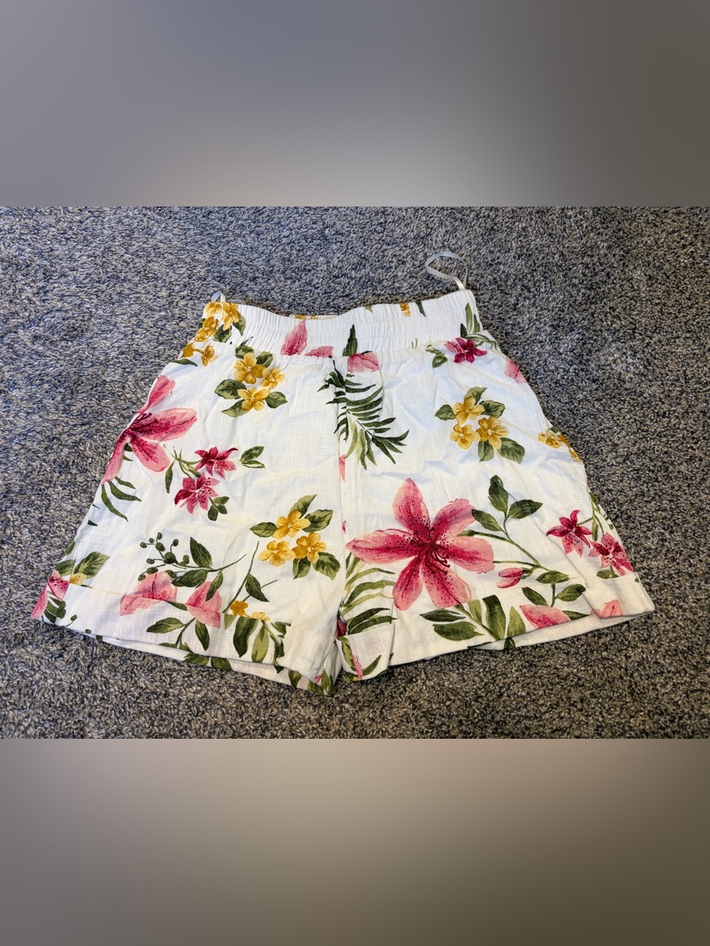 Floral Print Elastic-Waist Women’s Shorts